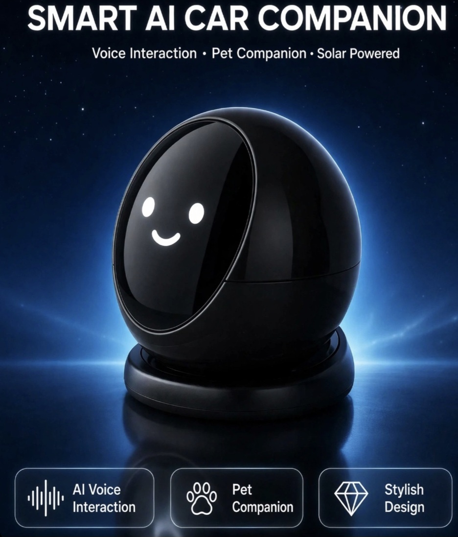 Lumi Robot Smart AI Car Companion — Dashboard Display with IPS Screen and Emotion Animations