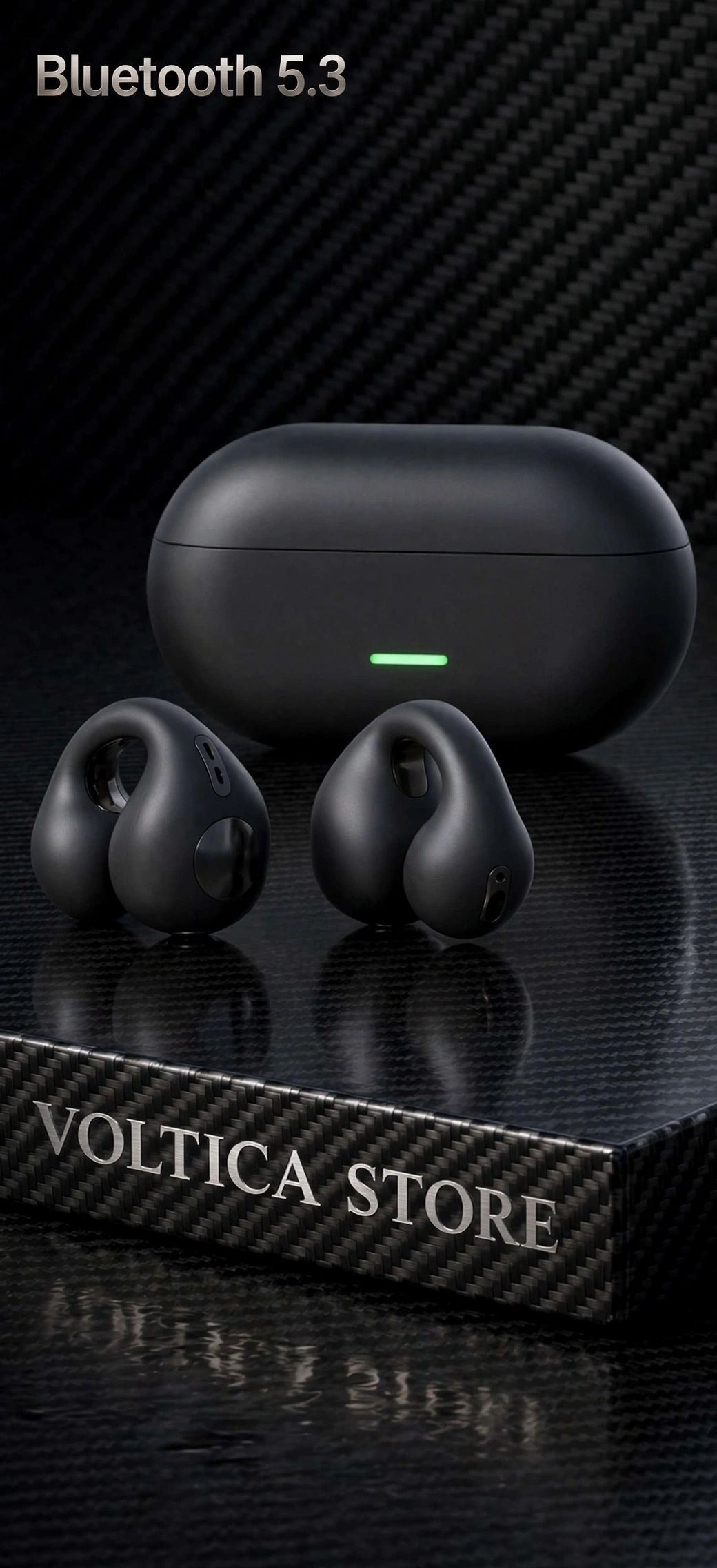 Voltica T75 Open-Ear True Wireless Sports Earbuds — Ear-Clip Design