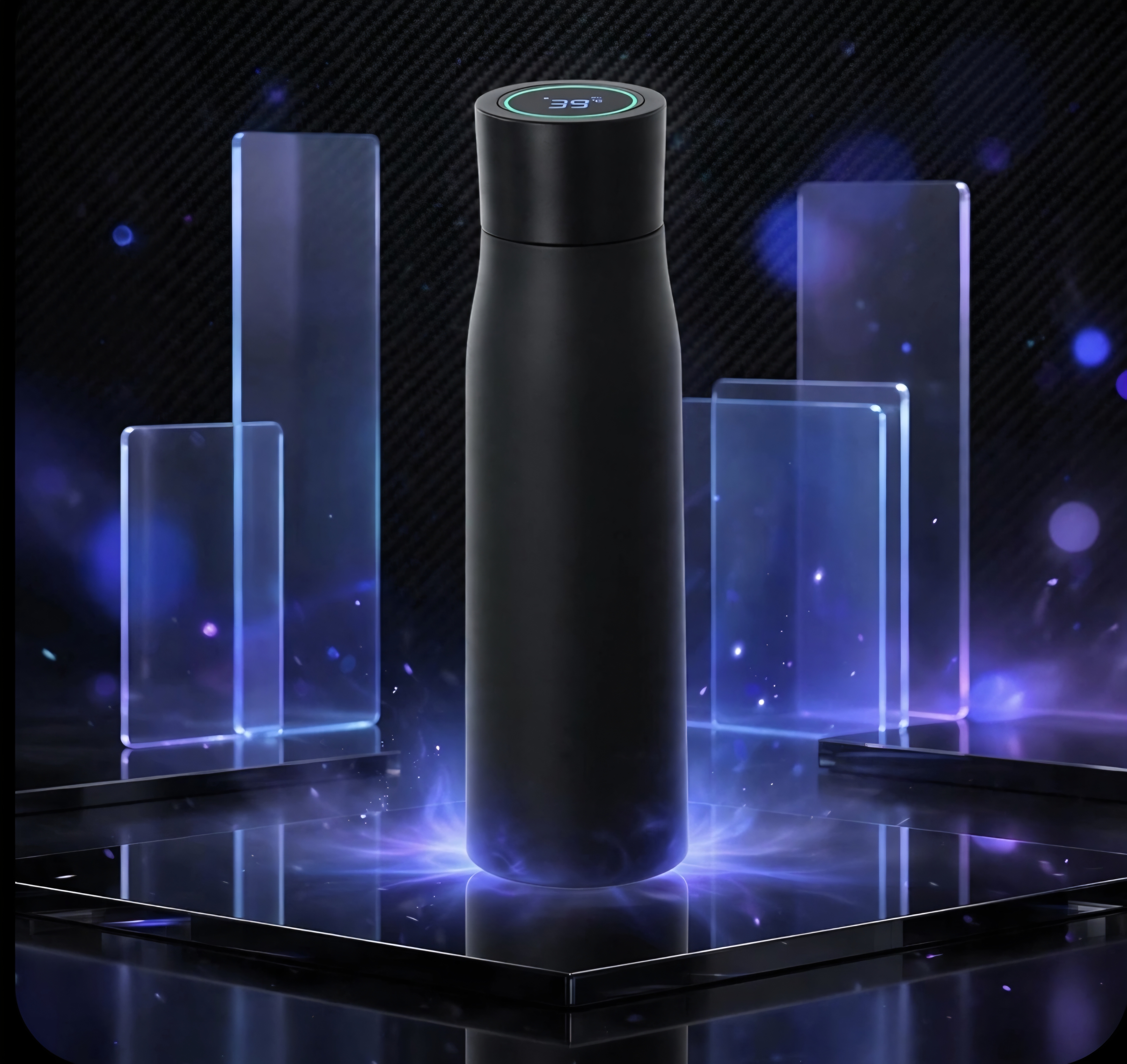 Mountop UVC Sterilization Smart Water Bottle — 316 Stainless Steel with LED Temperature Display