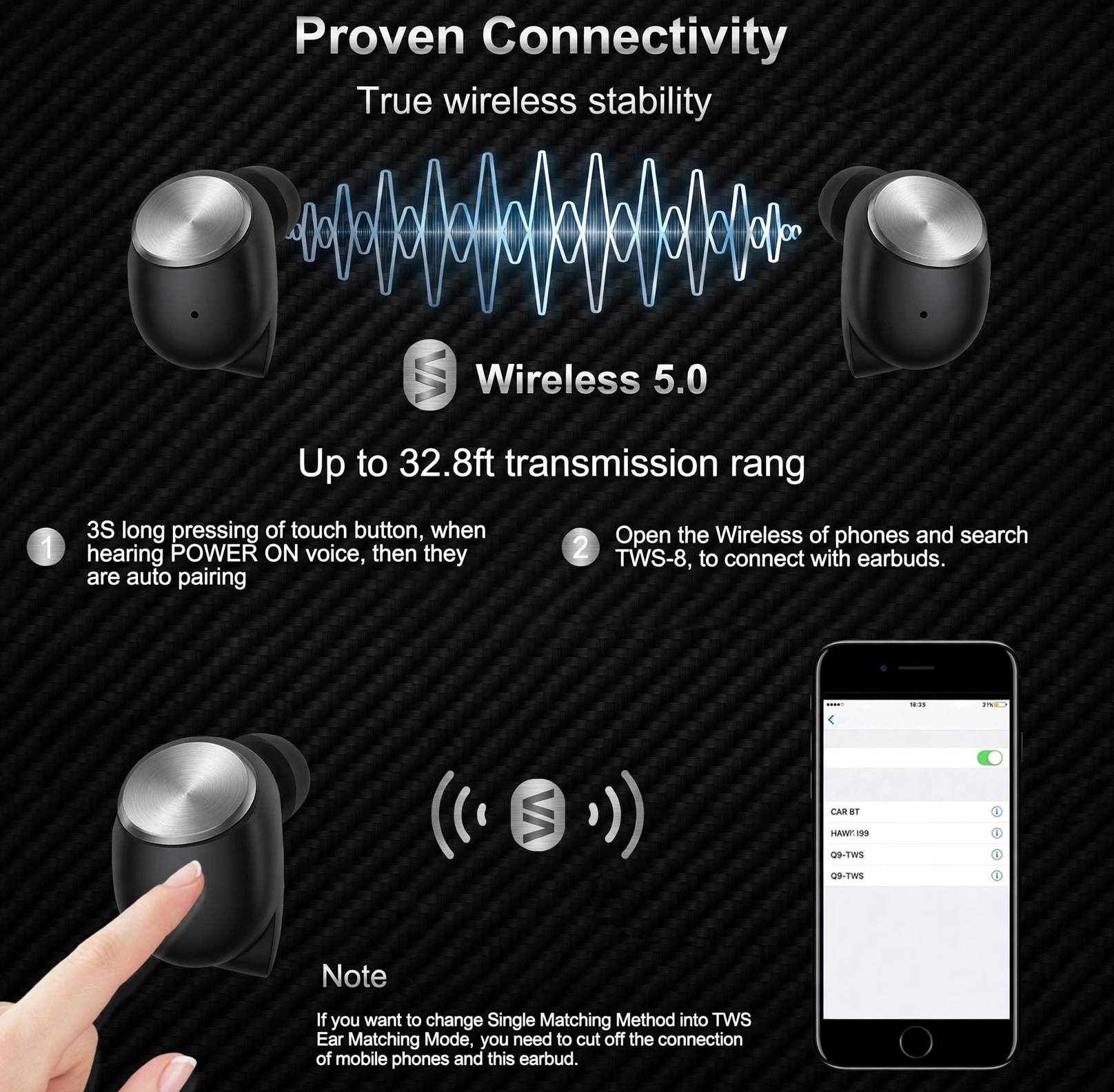 TWS touch controls