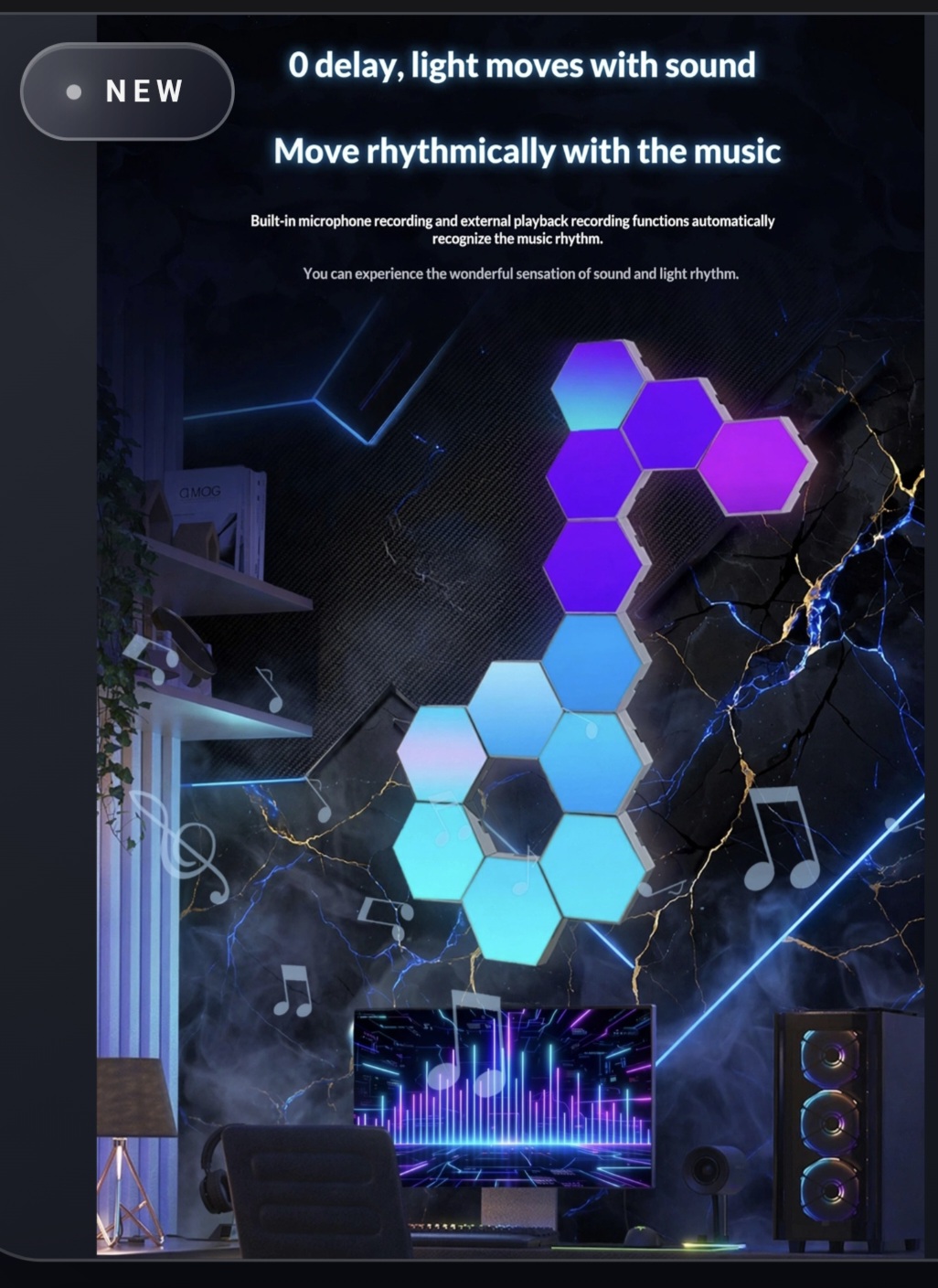 Hex panels music sync demo