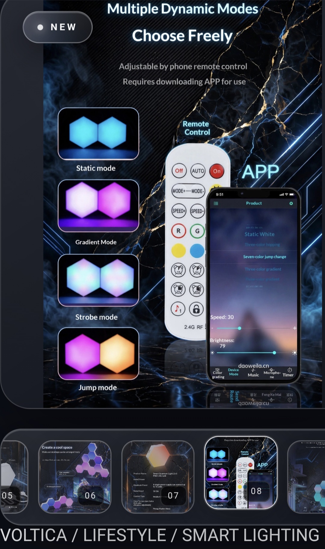 Hex panels desktop setup