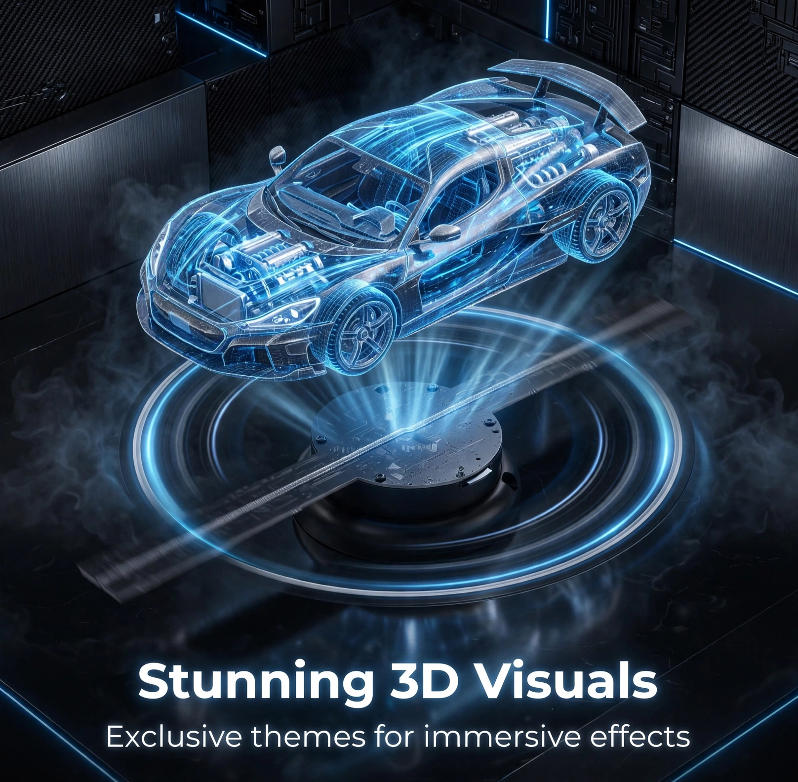 Voltica 3D Holographic LED Fan Display Projector — Floating 3D Holograms with Rotating LED Array