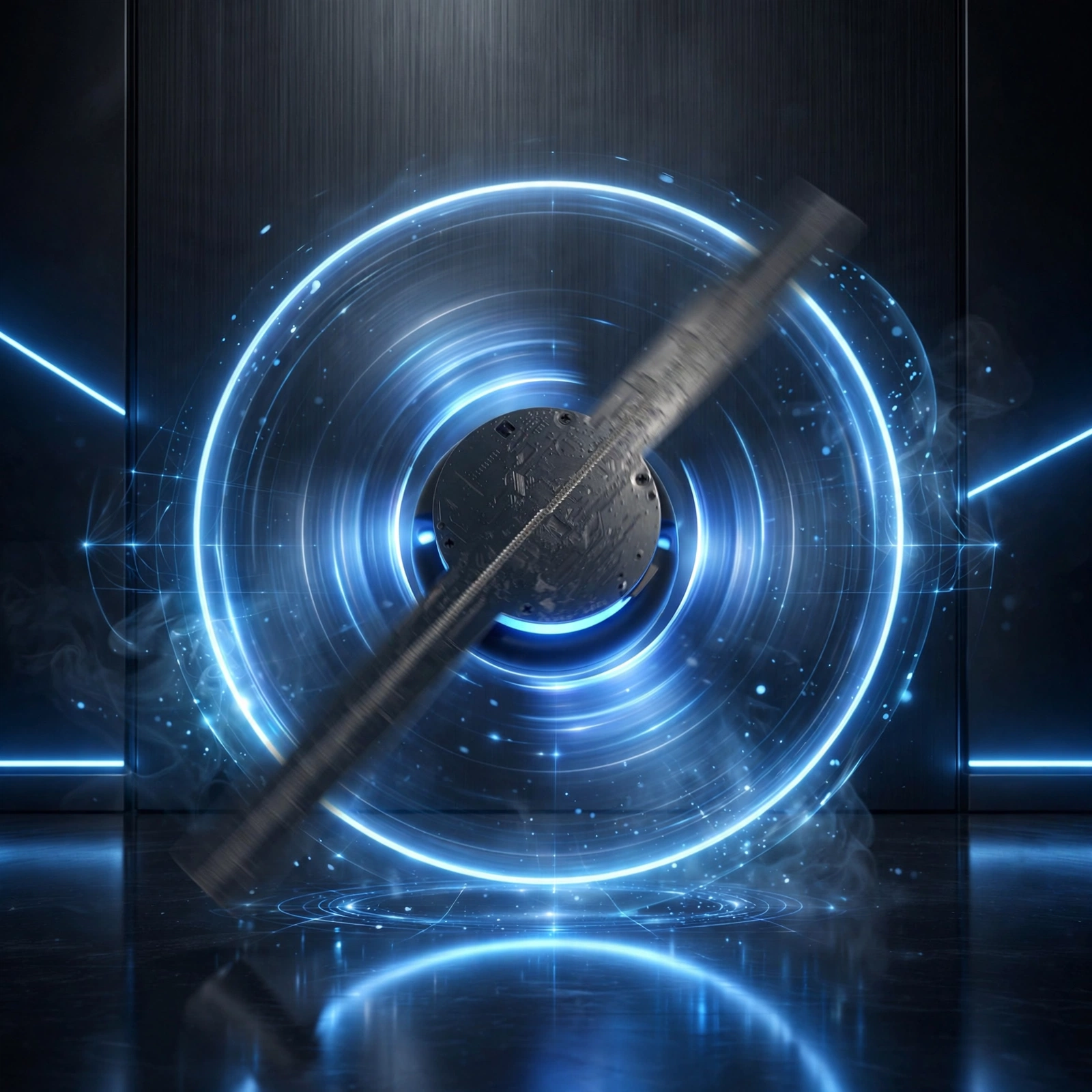 Holographic fan side view