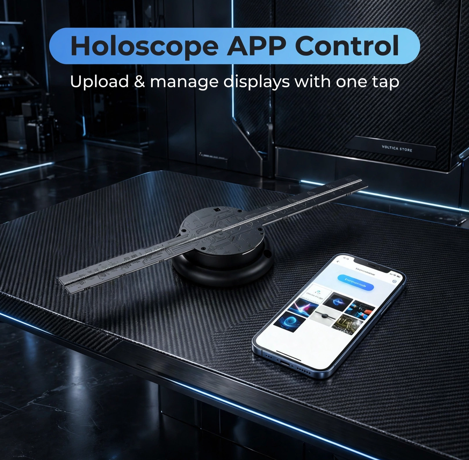 Holographic fan mounted view