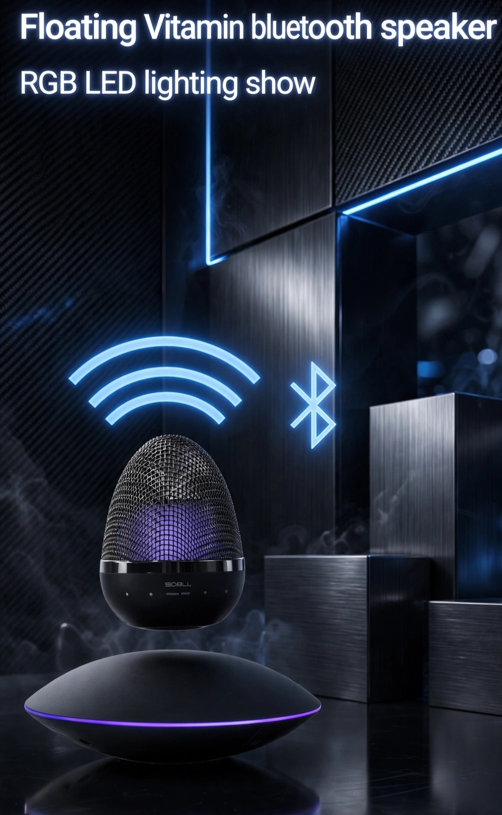 Levitating speaker portable mode