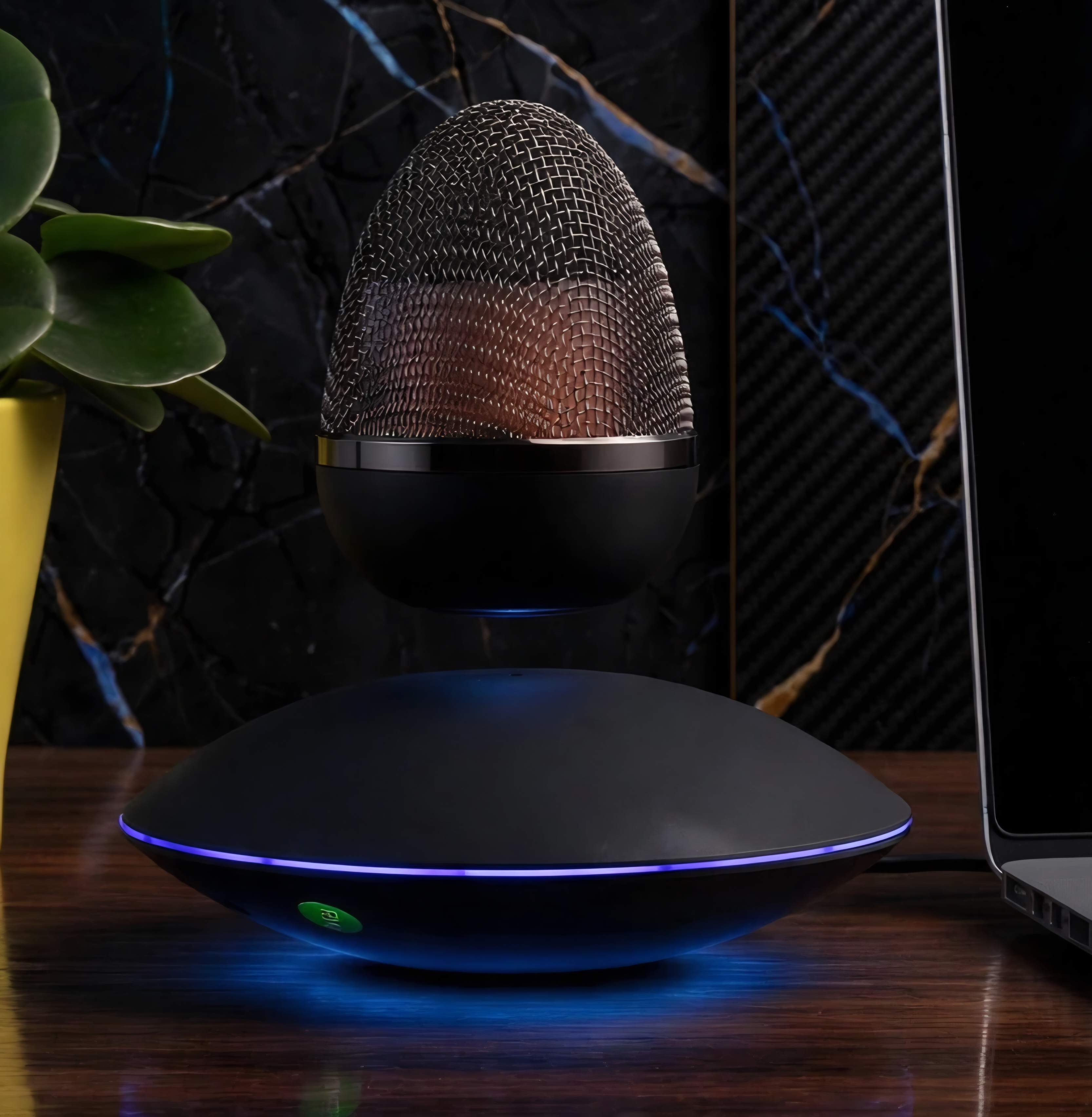 Levitating speaker lifestyle view