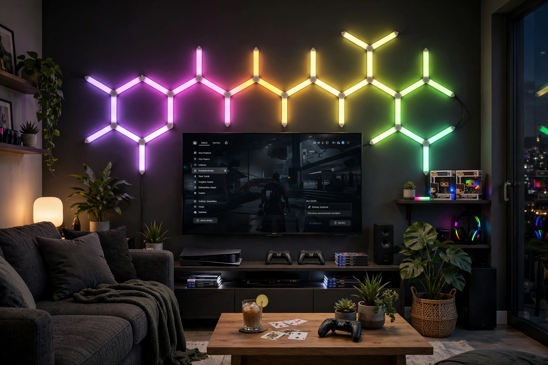 RGB Colorful Branches Ambience Light — 12-Piece Smart LED Kit