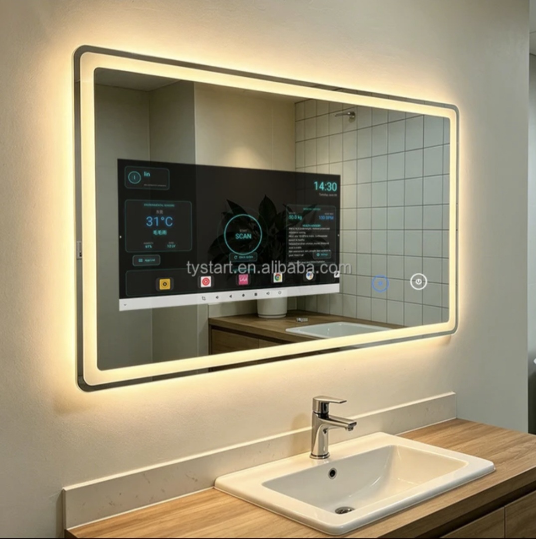 Voltica Smart Android 15 Bathroom Mirror — HD Touch Screen with AI Health Camera