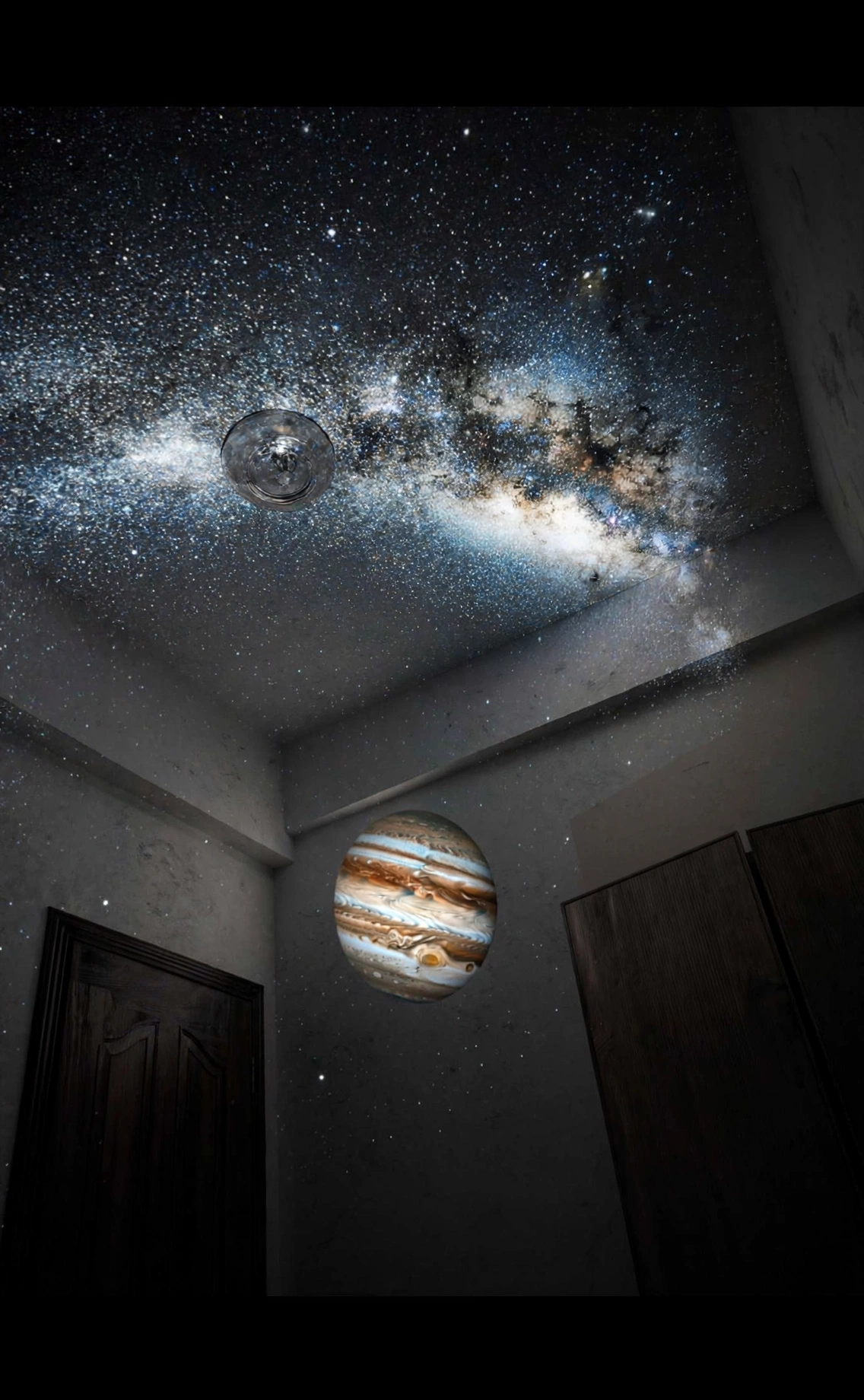 Voltica Black Star Projector & Ambience Night Lamp — UFO-Inspired Cosmic Ceiling Projection